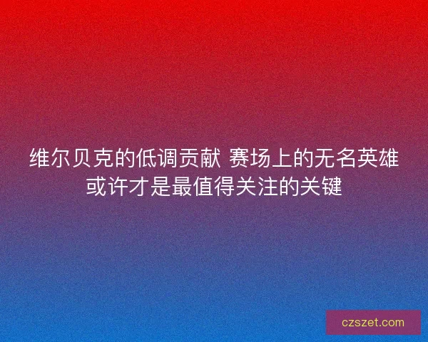 维尔贝克的低调贡献 赛场上的无名英雄或许才是最值得关注的关键